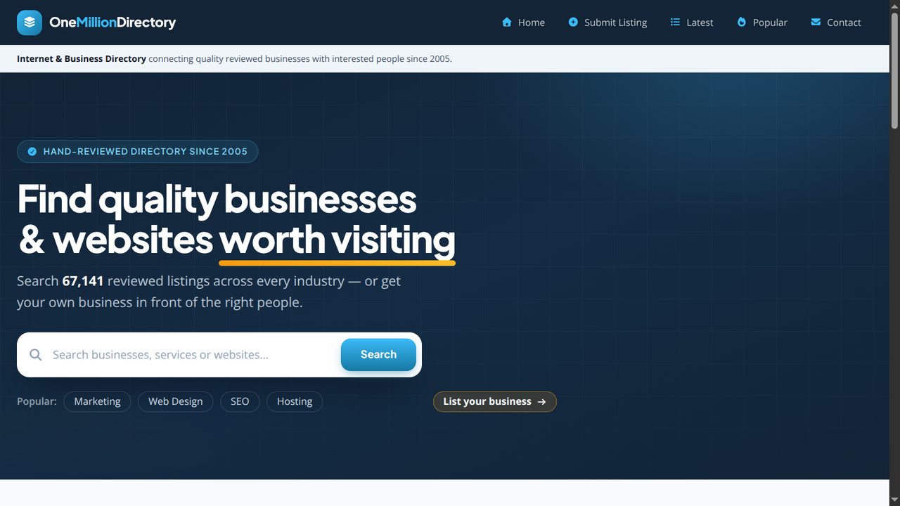 OneMillionDirectory — Relanzamiento 2026